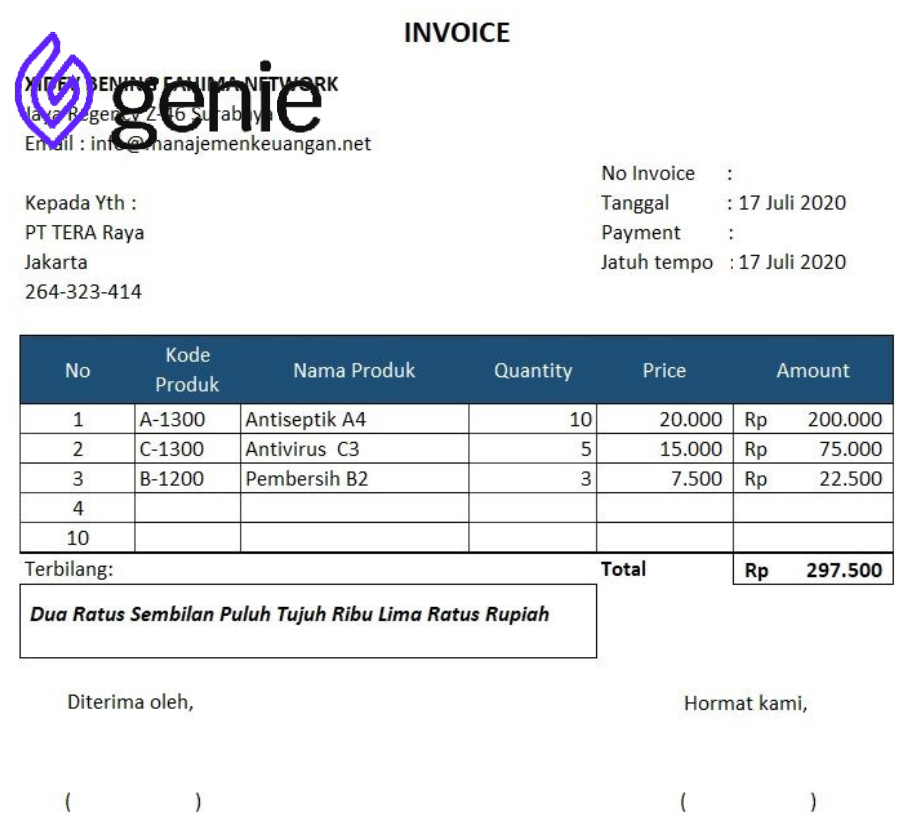 contoh invoice