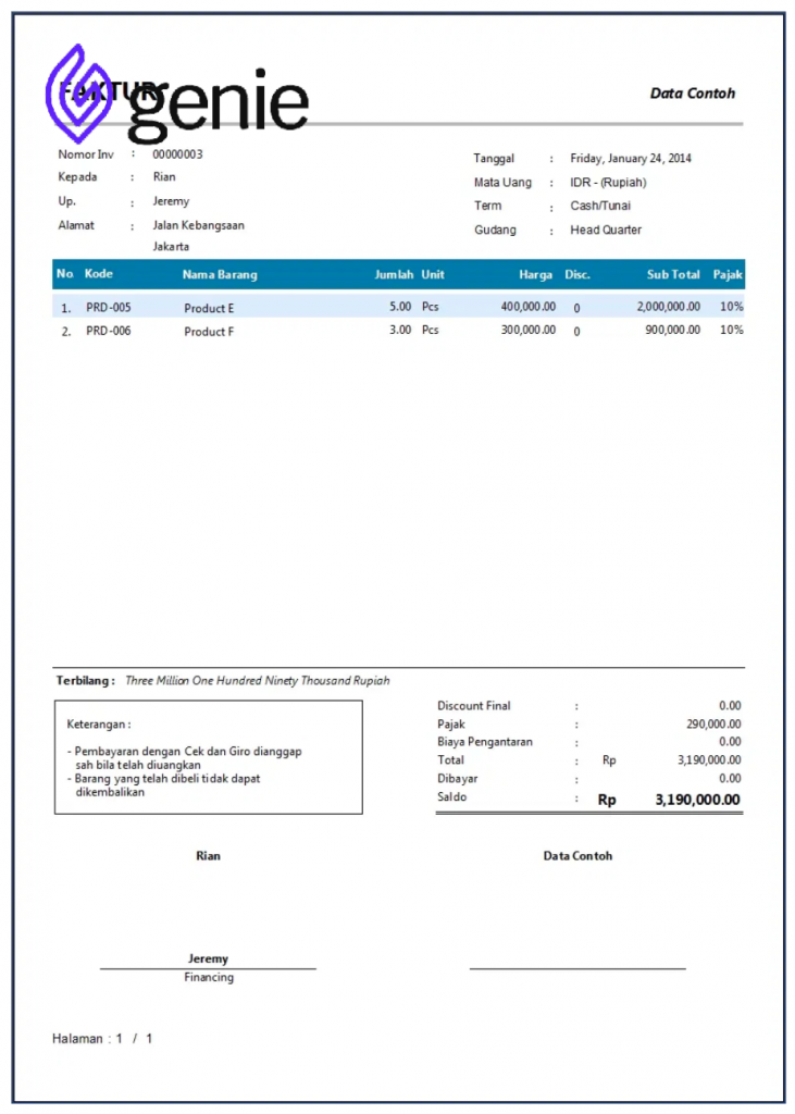 Contoh Faktur Penjualan: Manfaat, Dan Jenisnya (Bonus Download)