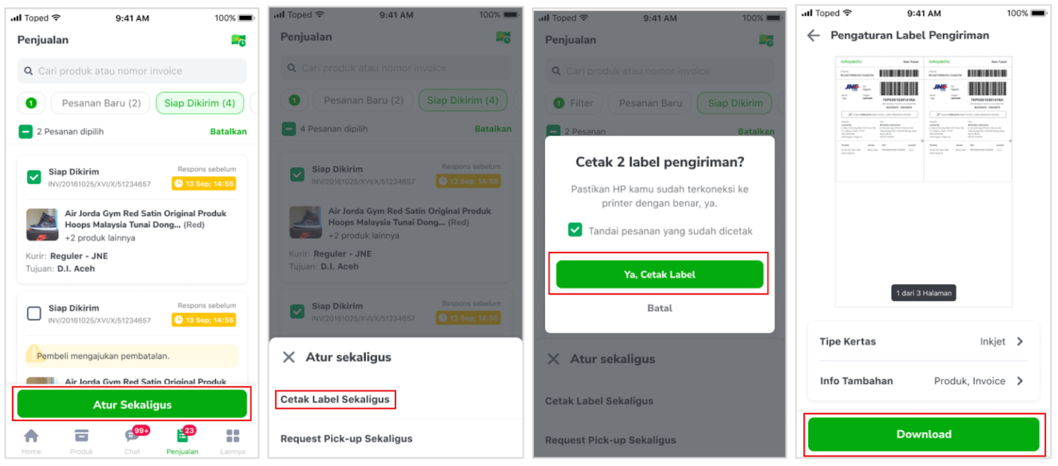 2 Cara Print Resi Tokopedia atau Label Kirim dengan Mudah - Ginee