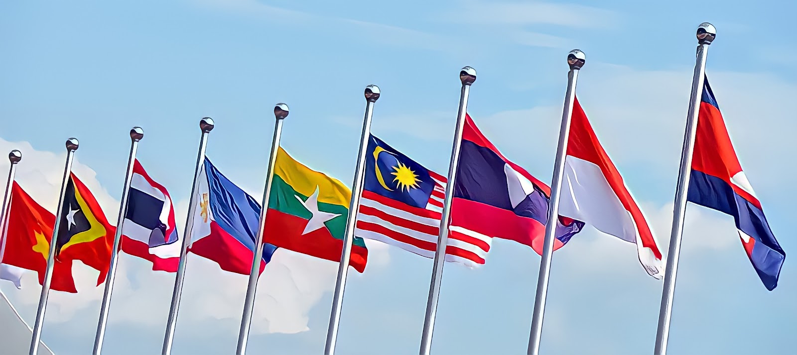Флаги стран юго восточной азии фото с названиями