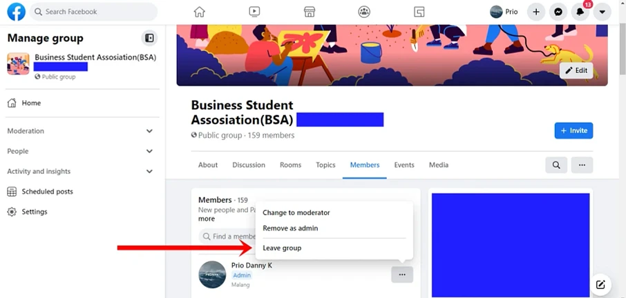cara menghapus grup facebook dengan ui lama