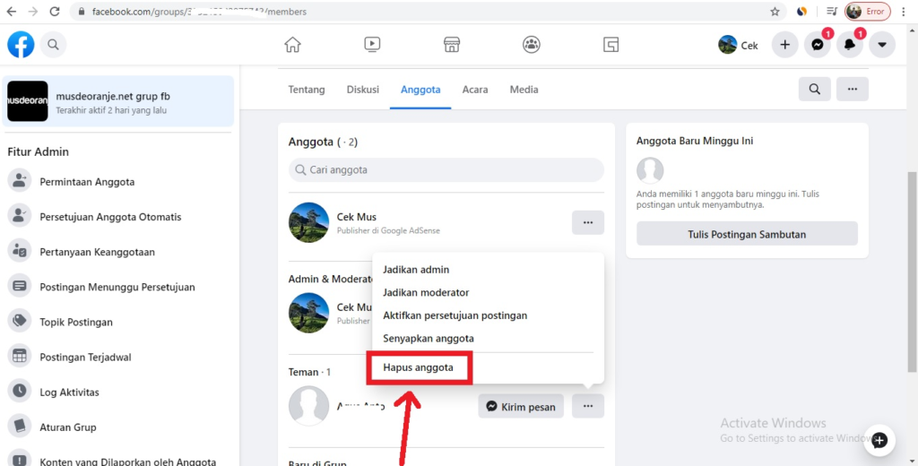 cara menghapus grup facebook dengan ui baru